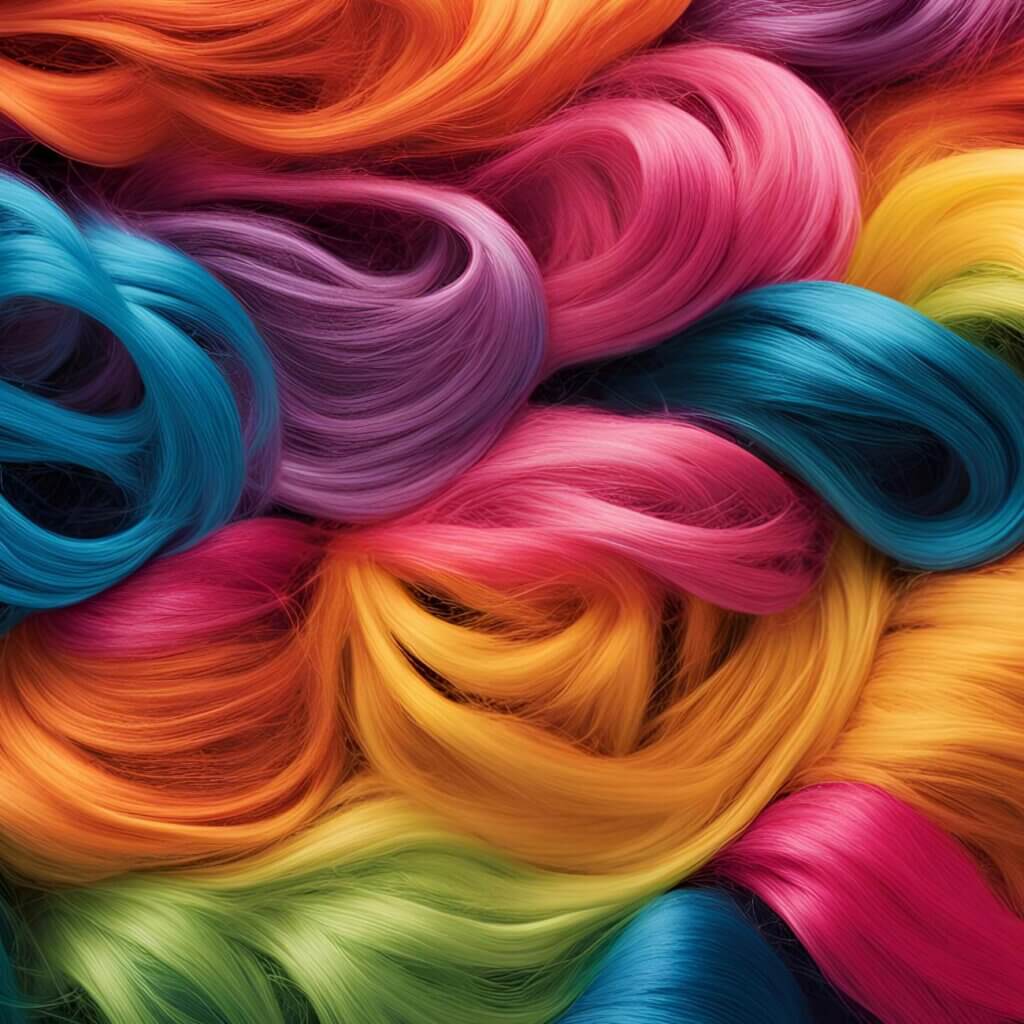Abstract swirls of brightly coloured hair-like strands in pink, orange, blue, purple, and green, representing brand colour psychology